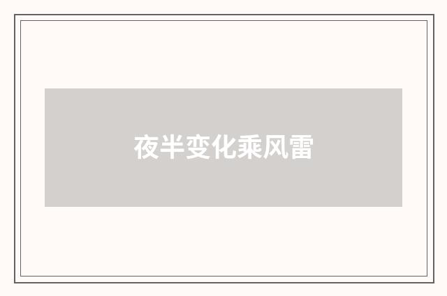 夜半变化乘风雷
