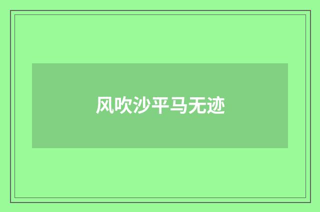 风吹沙平马无迹