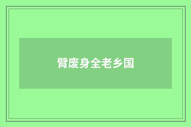 臂废身全老乡国