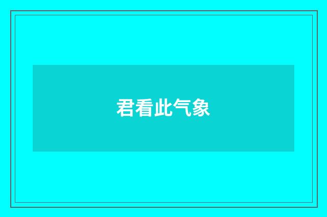 君看此气象