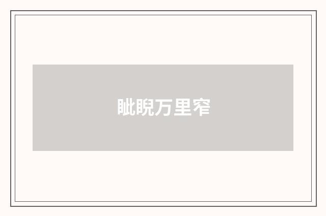 眦睨万里窄