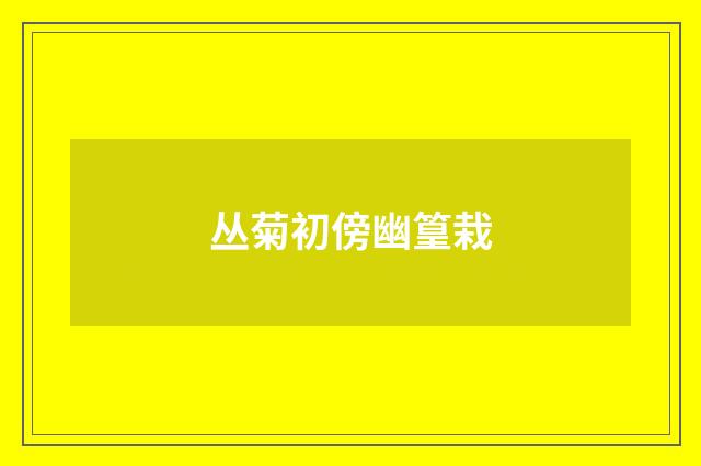 丛菊初傍幽篁栽