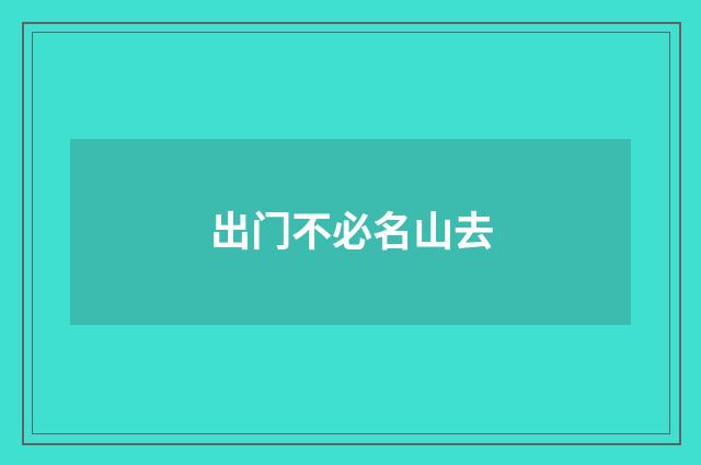 出门不必名山去