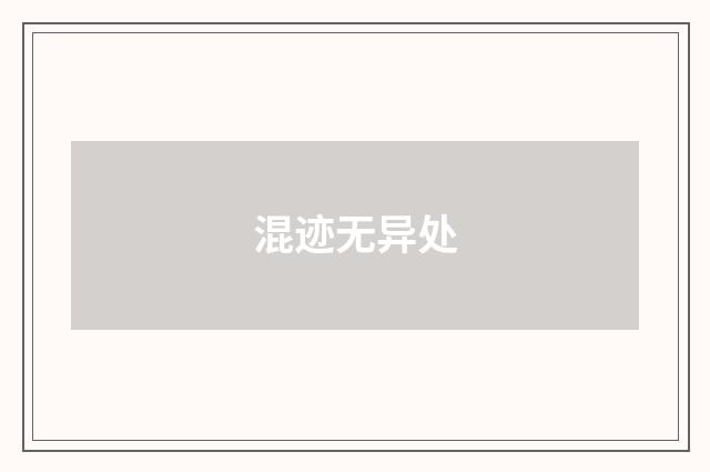 混迹无异处