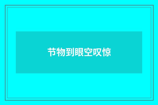 节物到眼空叹惊