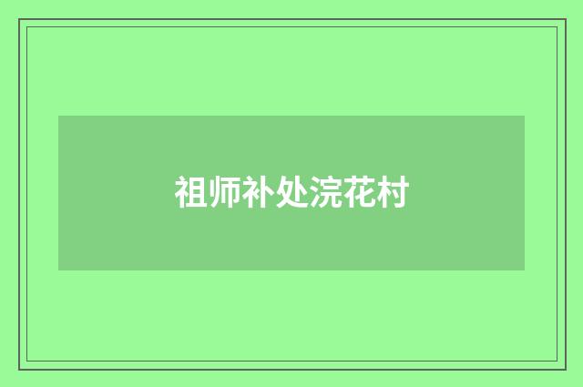 祖师补处浣花村