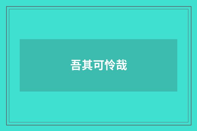 吾其可怜哉