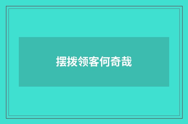 摆拨领客何奇哉