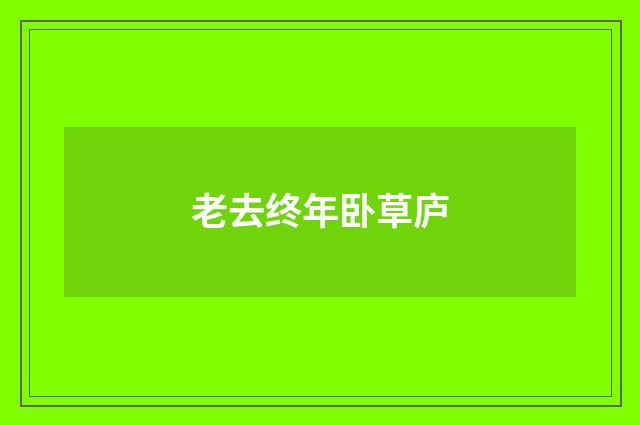 老去终年卧草庐