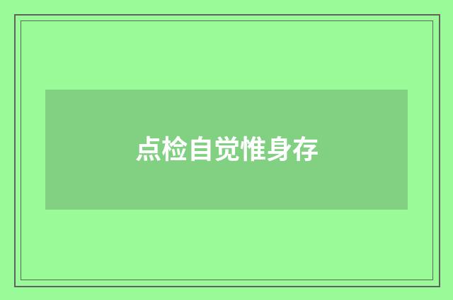 点检自觉惟身存