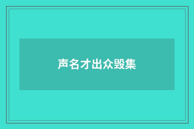 声名才出众毁集