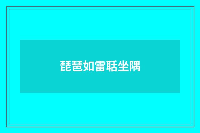 琵琶如雷聒坐隅