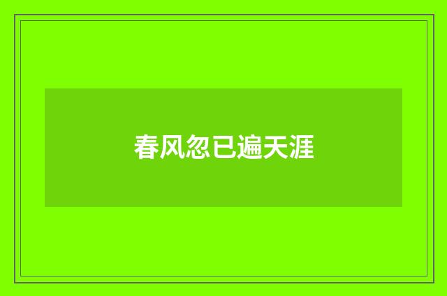 春风忽已遍天涯