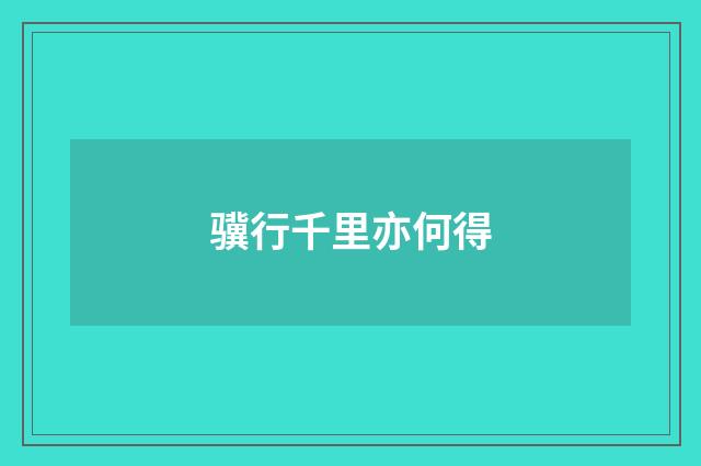 骥行千里亦何得