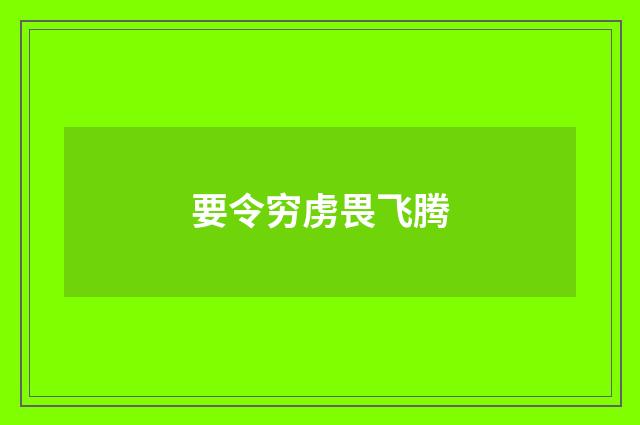 要令穷虏畏飞腾