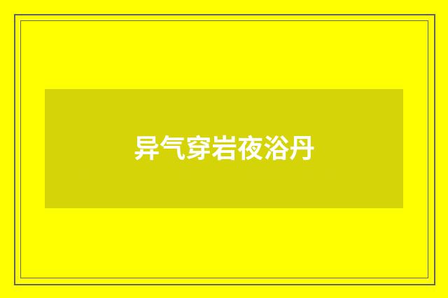 异气穿岩夜浴丹