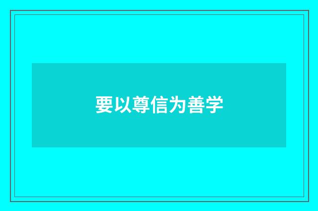 要以尊信为善学