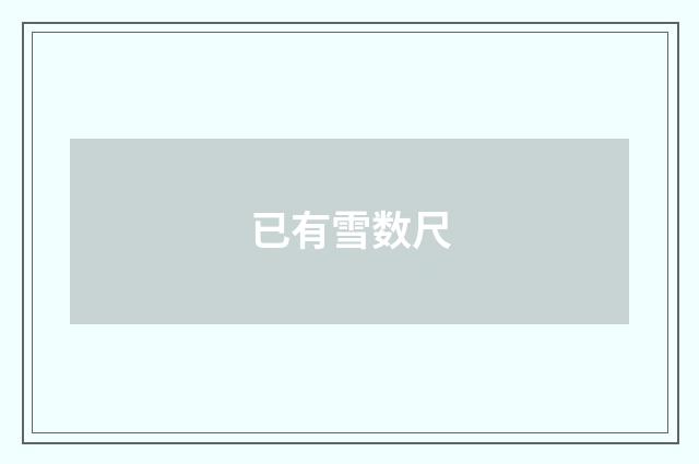 已有雪数尺