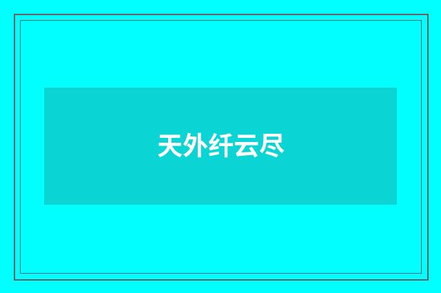 天外纤云尽