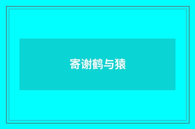 寄谢鹤与猿