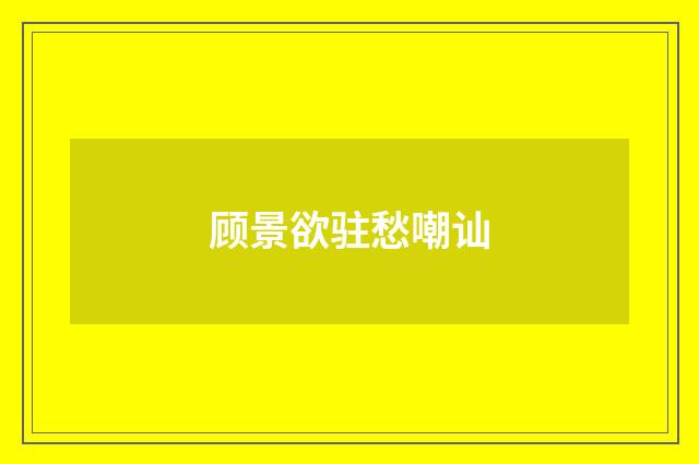 顾景欲驻愁嘲讪