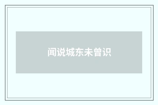 闻说城东未曾识
