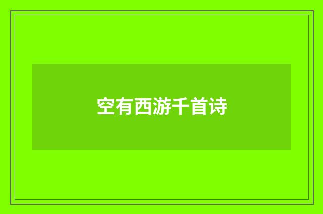 空有西游千首诗