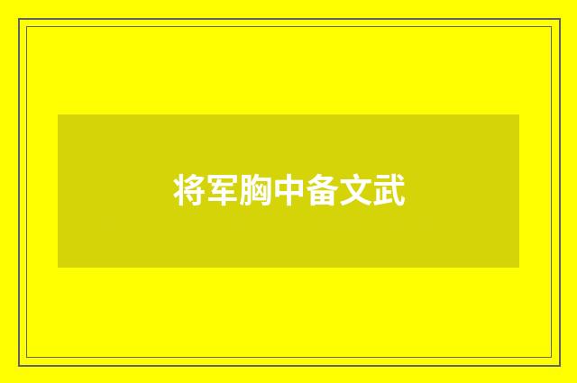 将军胸中备文武