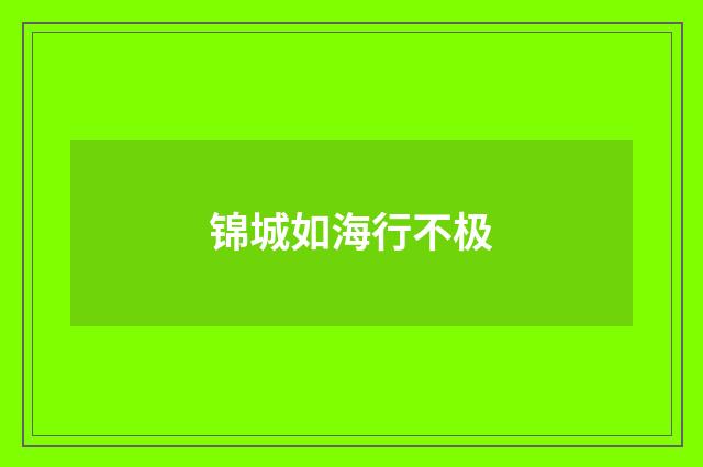 锦城如海行不极