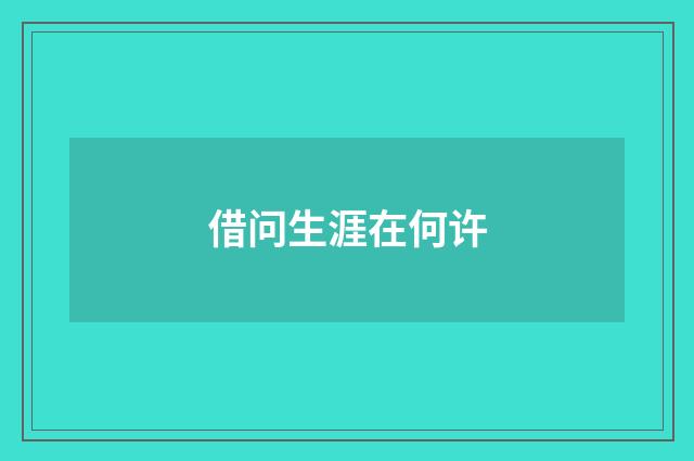 借问生涯在何许