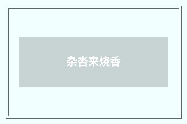 杂沓来烧香