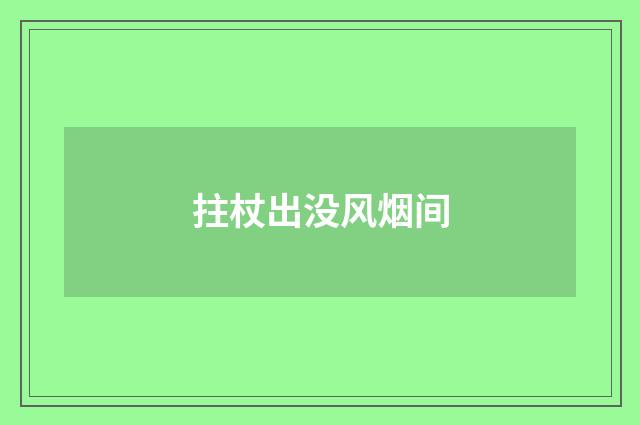 拄杖出没风烟间