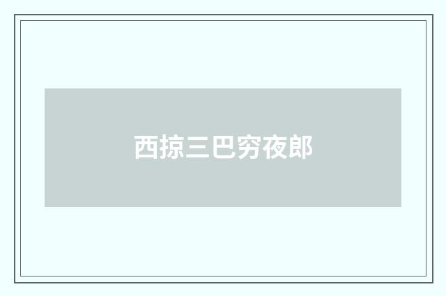 西掠三巴穷夜郎