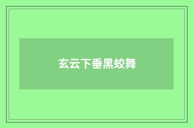 玄云下垂黑蛟舞
