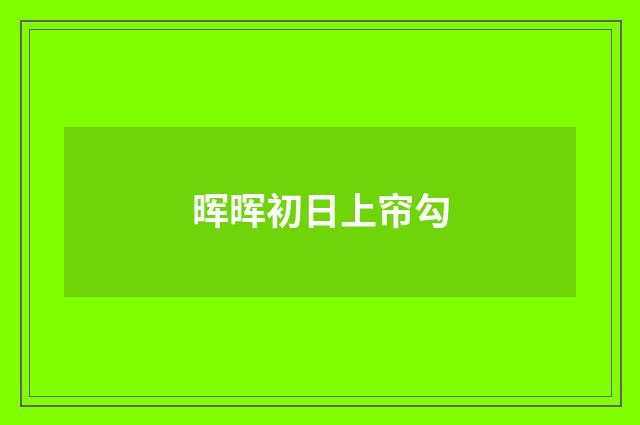 晖晖初日上帘勾