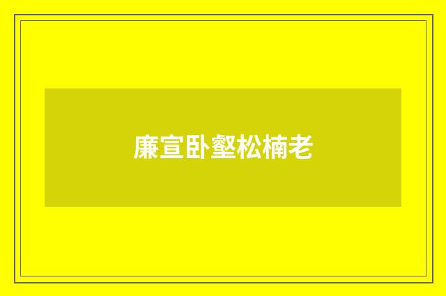 廉宣卧壑松楠老