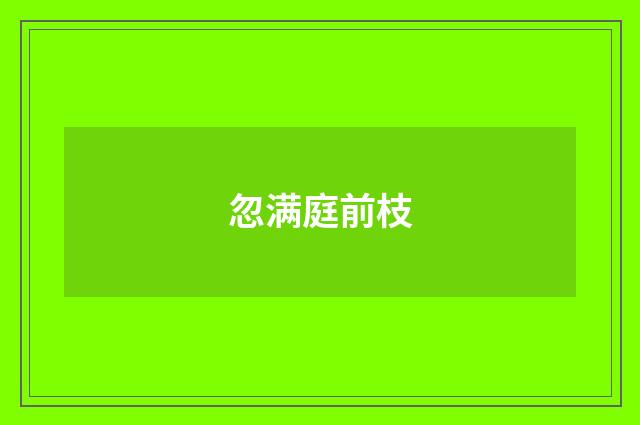 忽满庭前枝