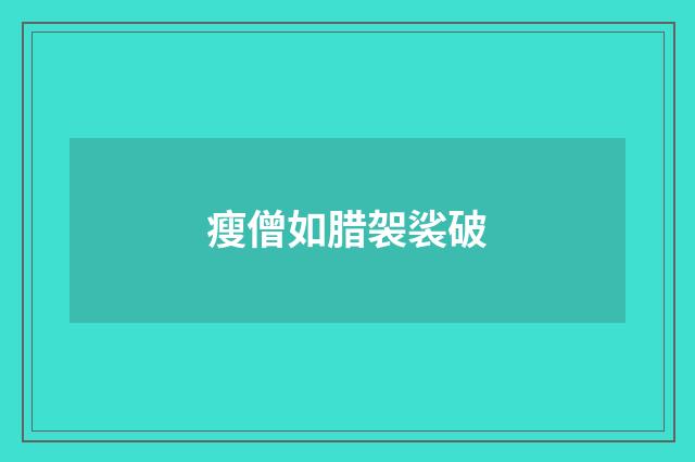 瘦僧如腊袈裟破