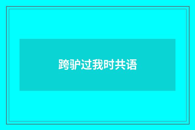 跨驴过我时共语