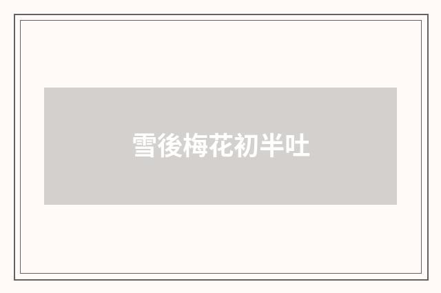 雪後梅花初半吐
