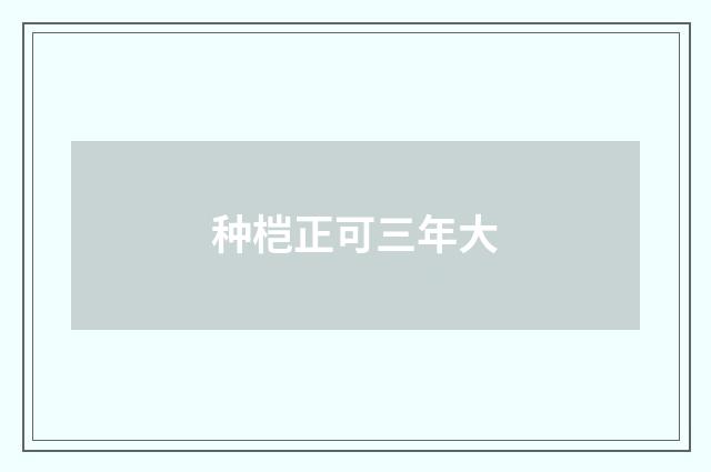 种桤正可三年大
