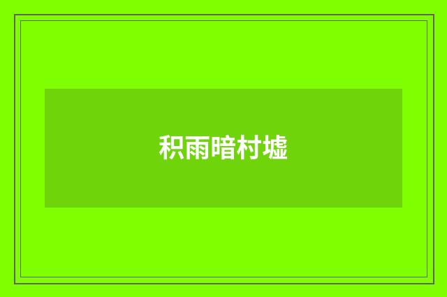 积雨暗村墟