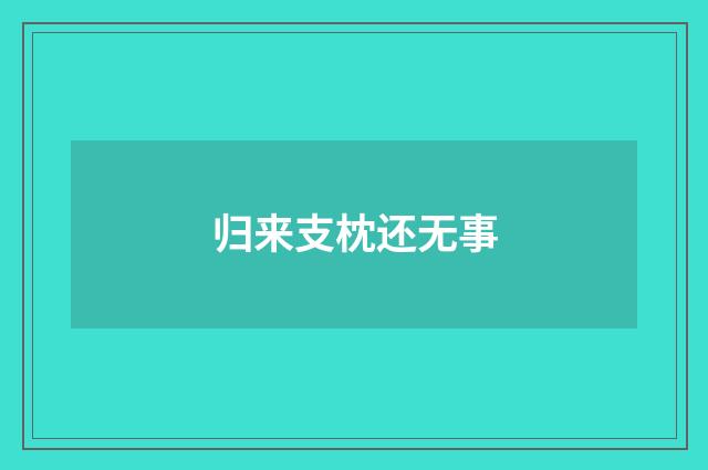 归来支枕还无事