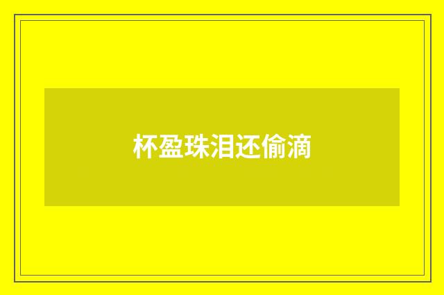 杯盈珠泪还偷滴