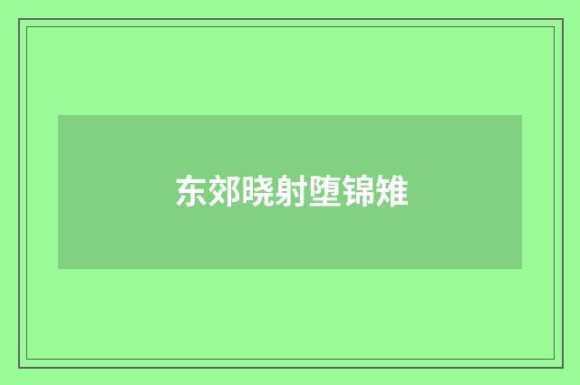 东郊晓射堕锦雉