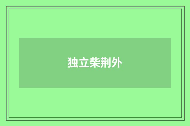 独立柴荆外