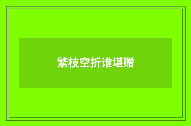 繁枝空折谁堪赠