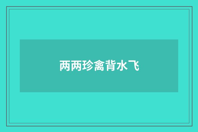 两两珍禽背水飞
