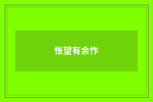 怅望有余怍