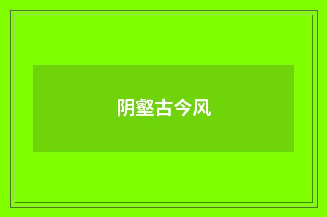 阴壑古今风